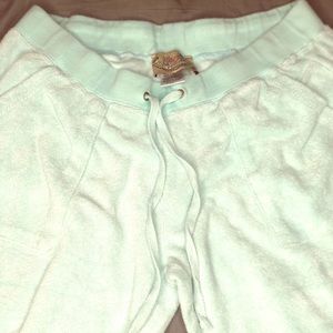 Light turquoise juicy velour pants